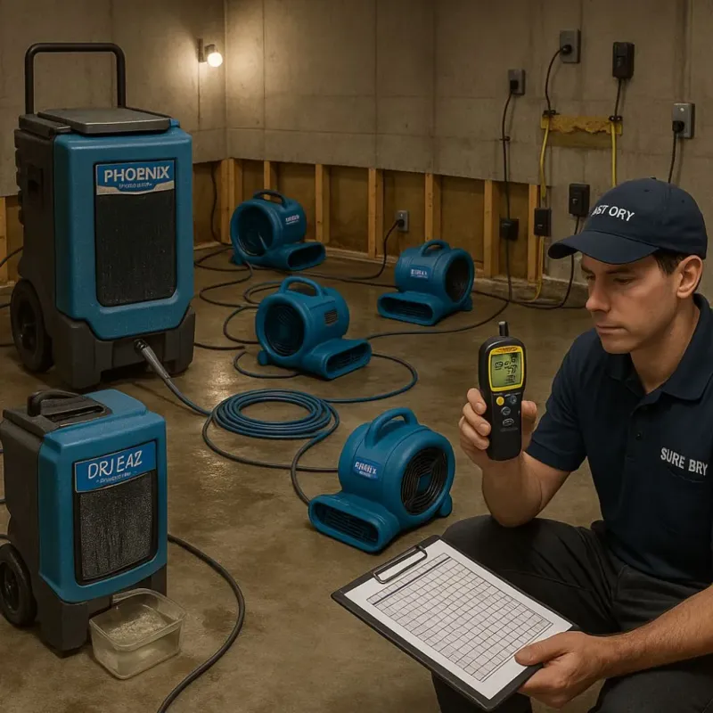 Structural Drying and Dehumidification process in Trooper, PA